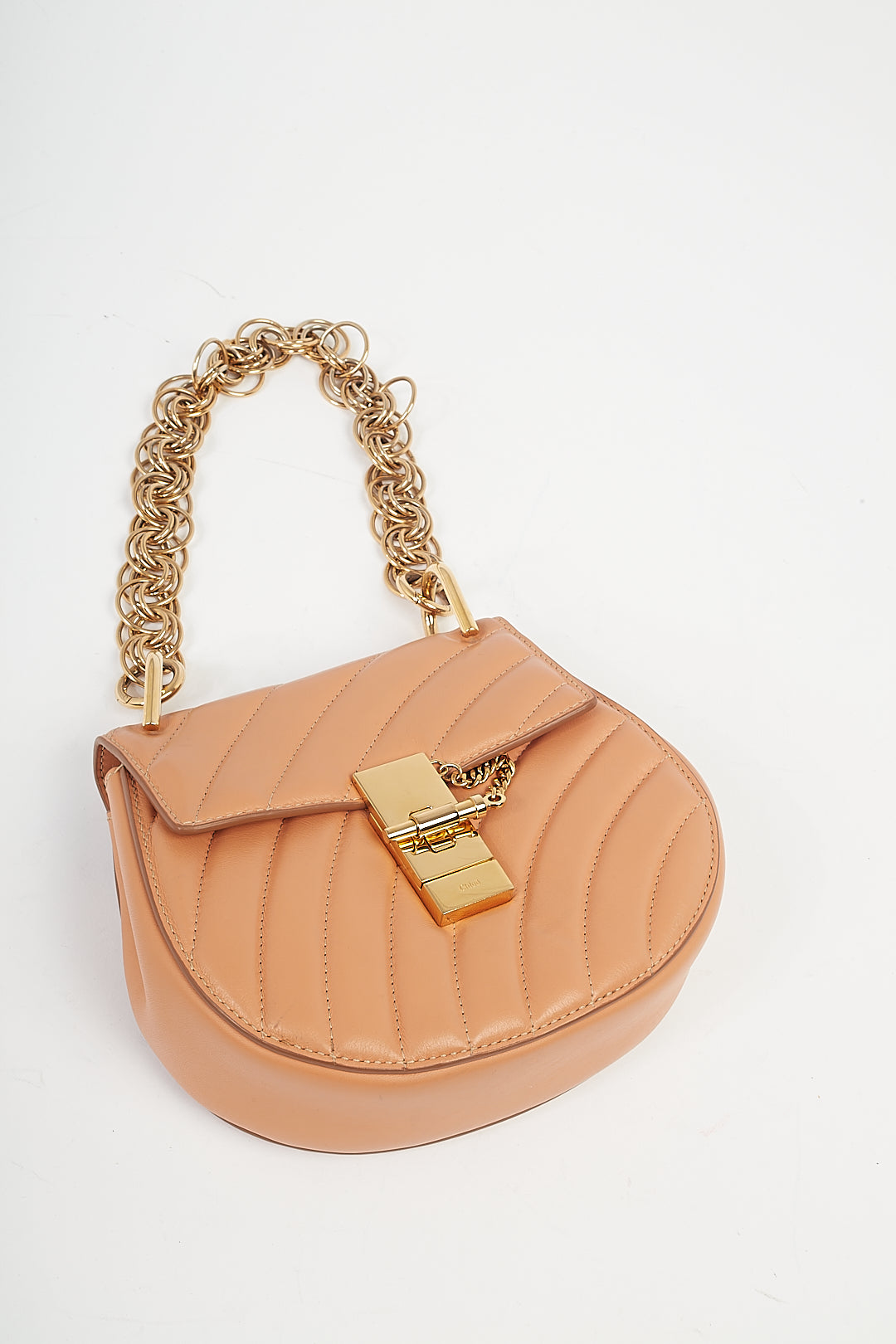 Chloé Tan Quilted Leather Bijou Drew Shoulder Bag