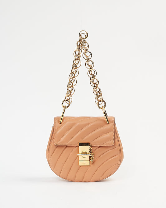 Chloé Tan Quilted Leather Bijou Drew Shoulder Bag