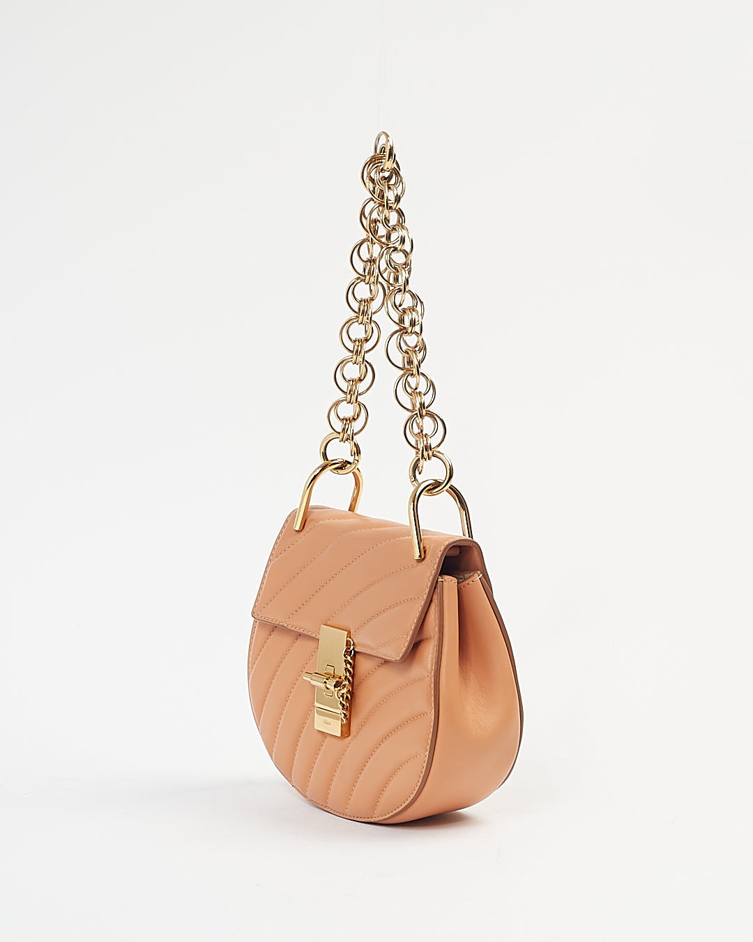 Chloé Tan Quilted Leather Bijou Drew Shoulder Bag