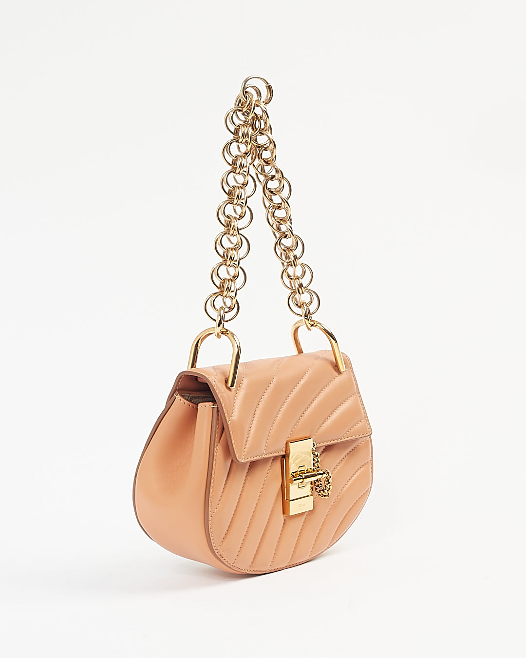 Chloé Tan Quilted Leather Bijou Drew Shoulder Bag