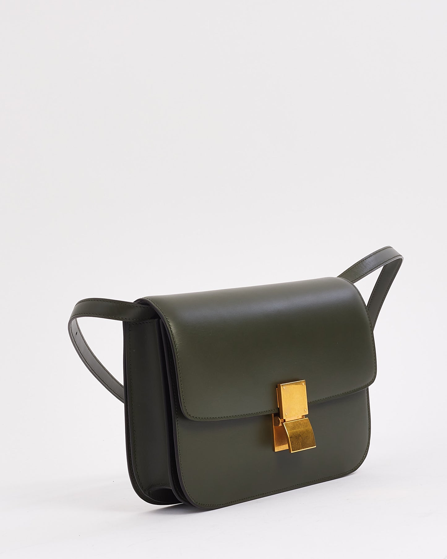 Celine Green Box Calfskin Leather Medium Box Bag