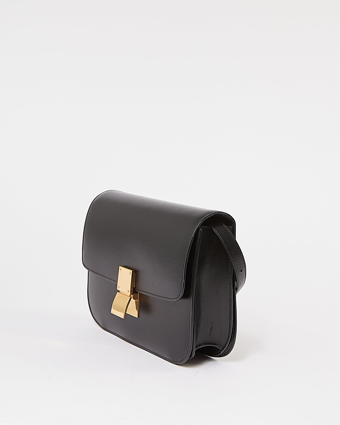 Celine Black Leather Medium Classic Box Bag