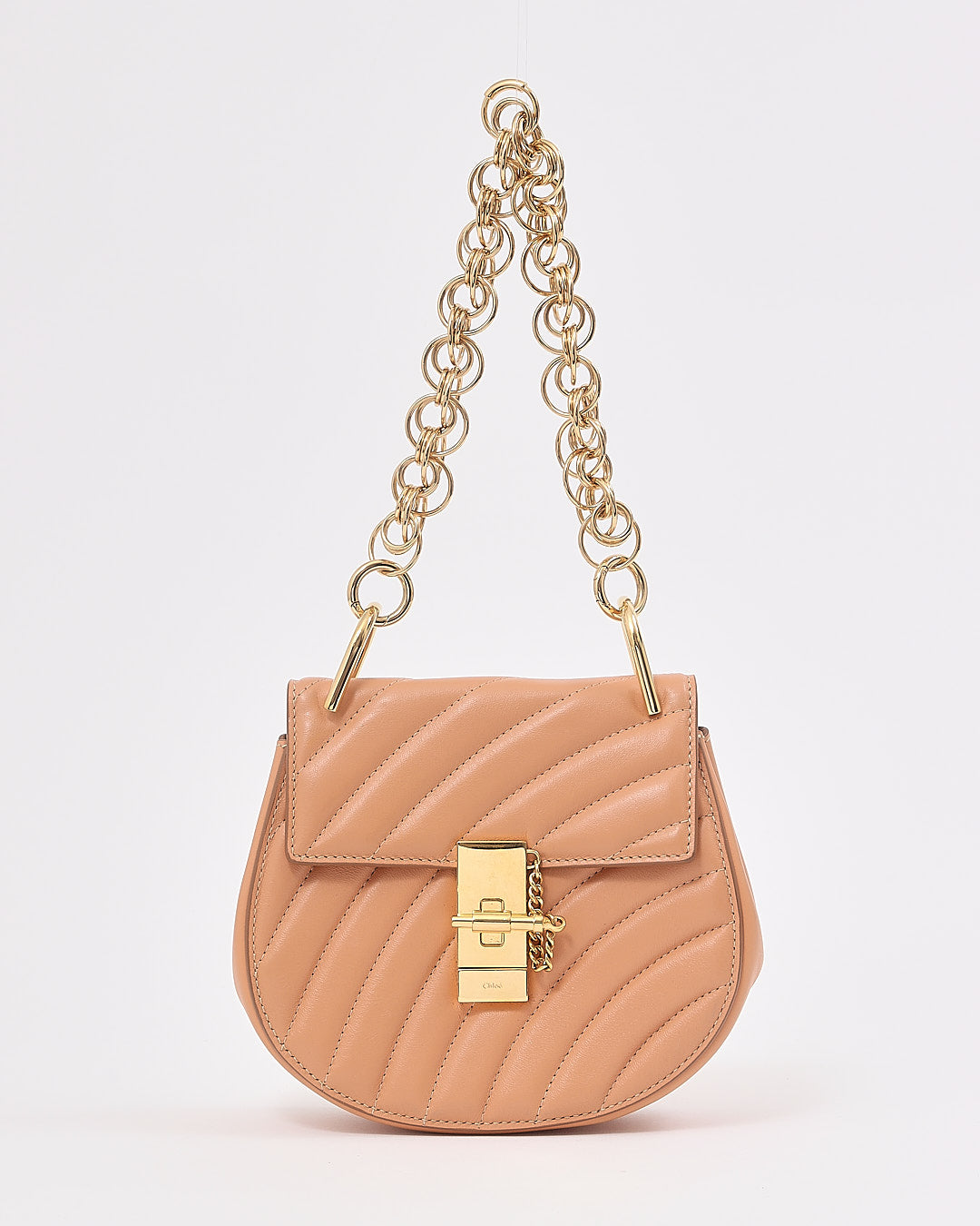 Chloé Tan Quilted Leather Bijou Drew Crossbody Bag