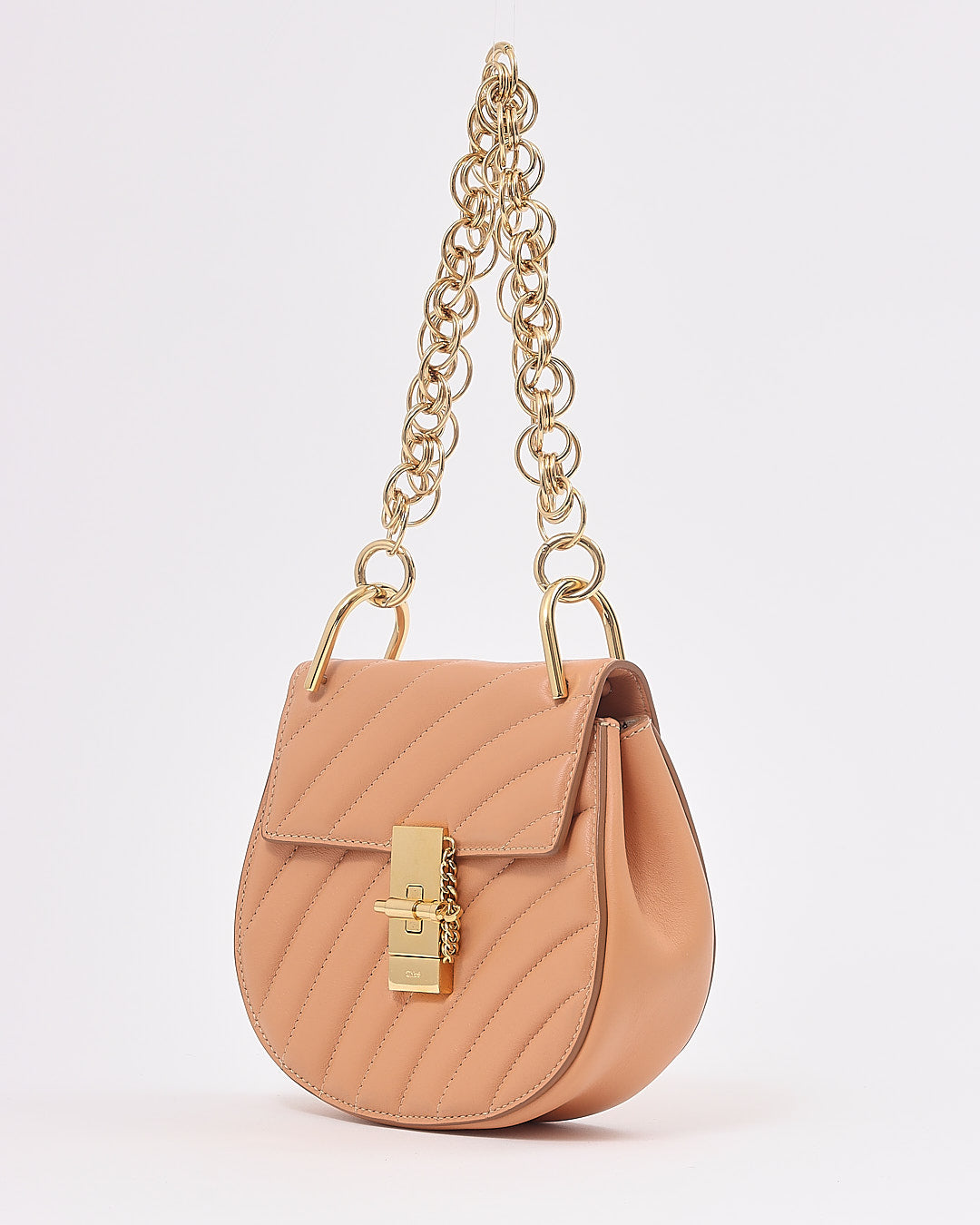 Chloé Tan Quilted Leather Bijou Drew Crossbody Bag