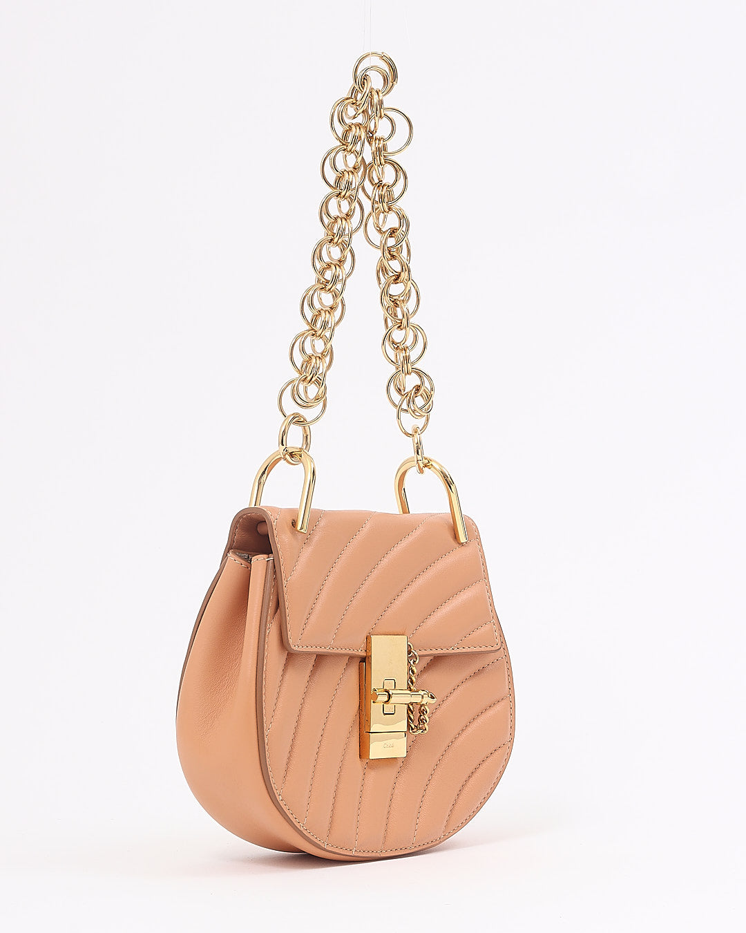 Chloé Tan Quilted Leather Bijou Drew Crossbody Bag