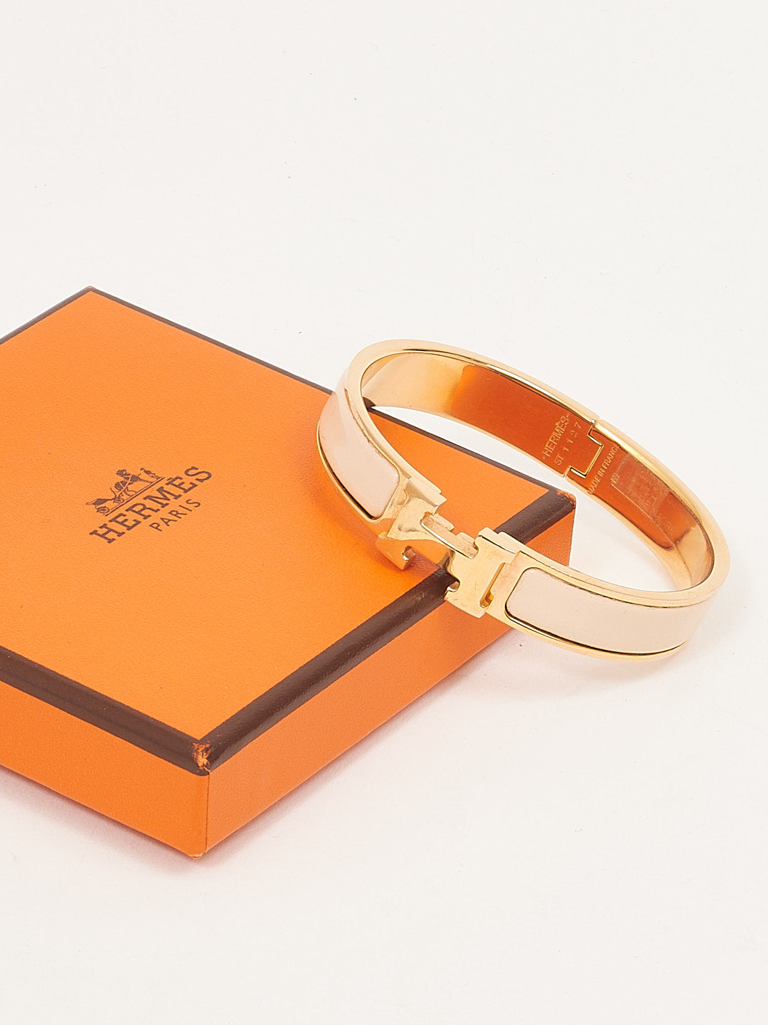 Hermes Nude Rose Gold Tone Clic Clac Small H Bracelet