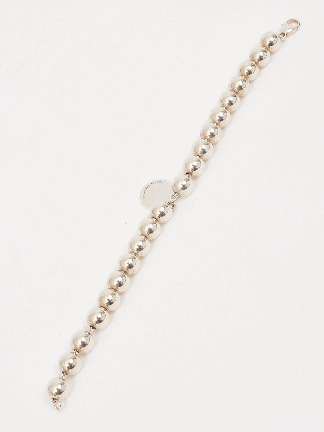 Tiffany Sterling Silver Ball Love Tag Bracelet