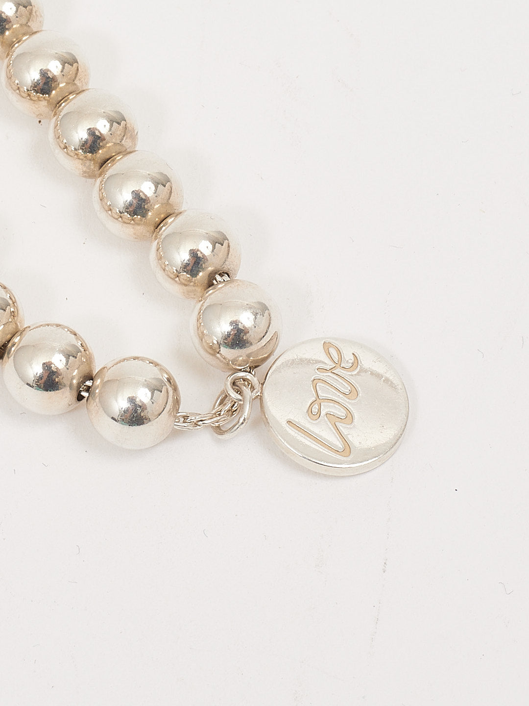 Tiffany Sterling Silver Ball Love Tag Bracelet