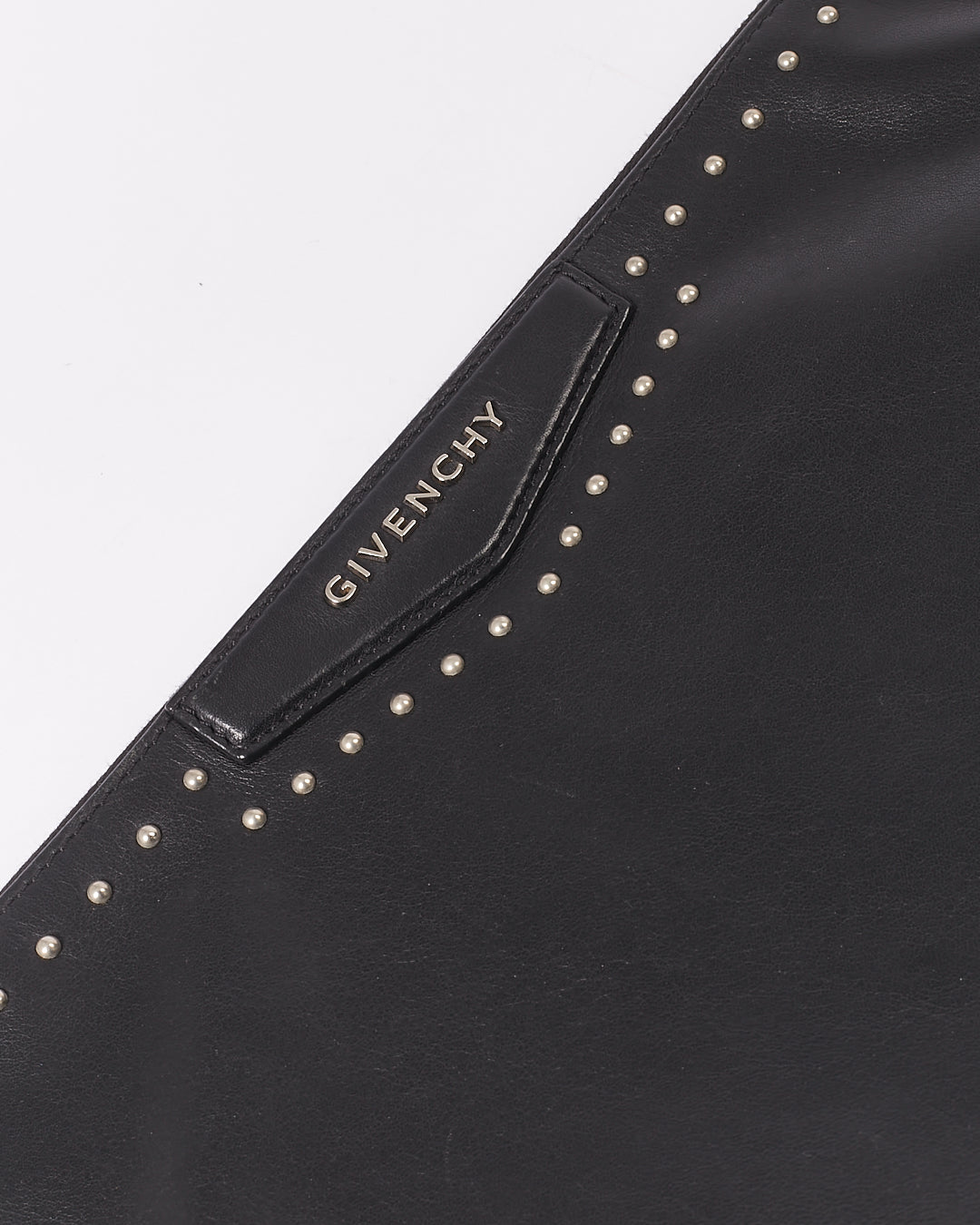 Givenchy Black Leather Studded Clutch Pouch