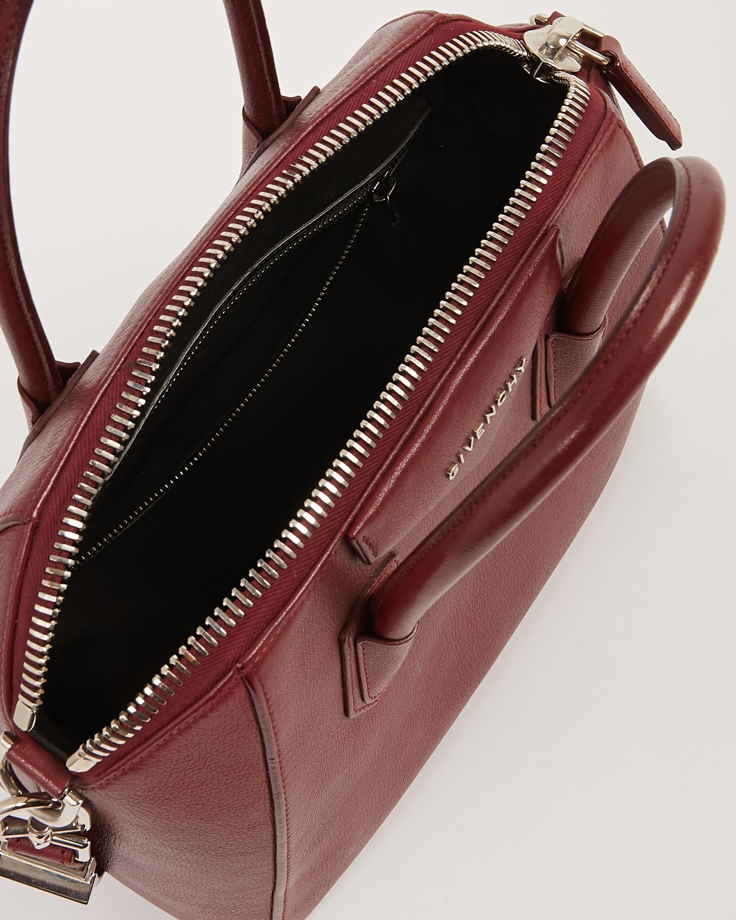 Givenchy Burgundy Grained Leather Small Antigona Bag