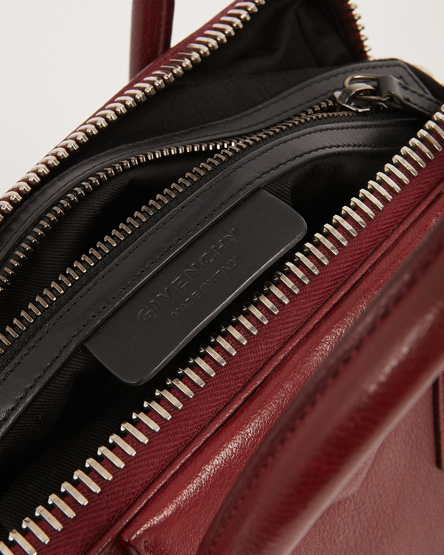 Givenchy Burgundy Grained Leather Small Antigona Bag