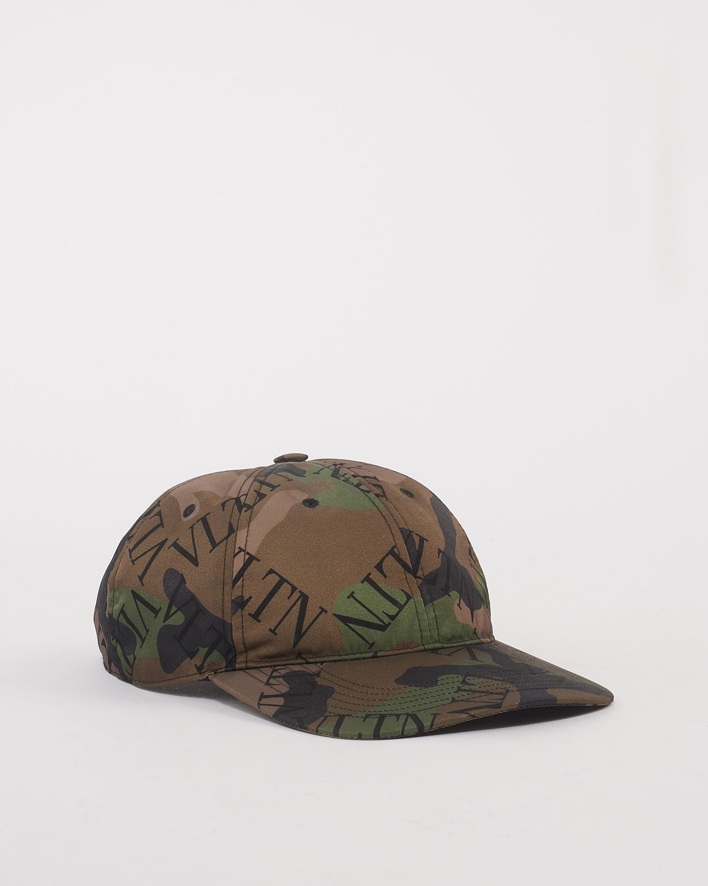 Valentino Camo Nylon VLTN Logo Baseball Cap