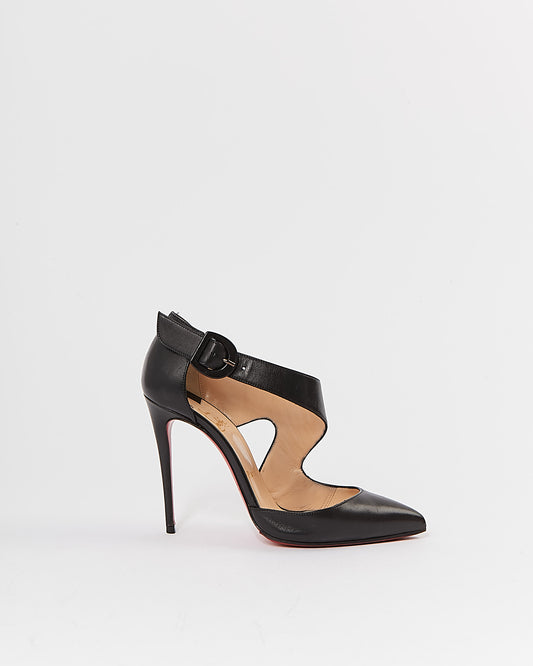 Louboutin Black Leather Sharpeta 100 Heel Pumps - 37