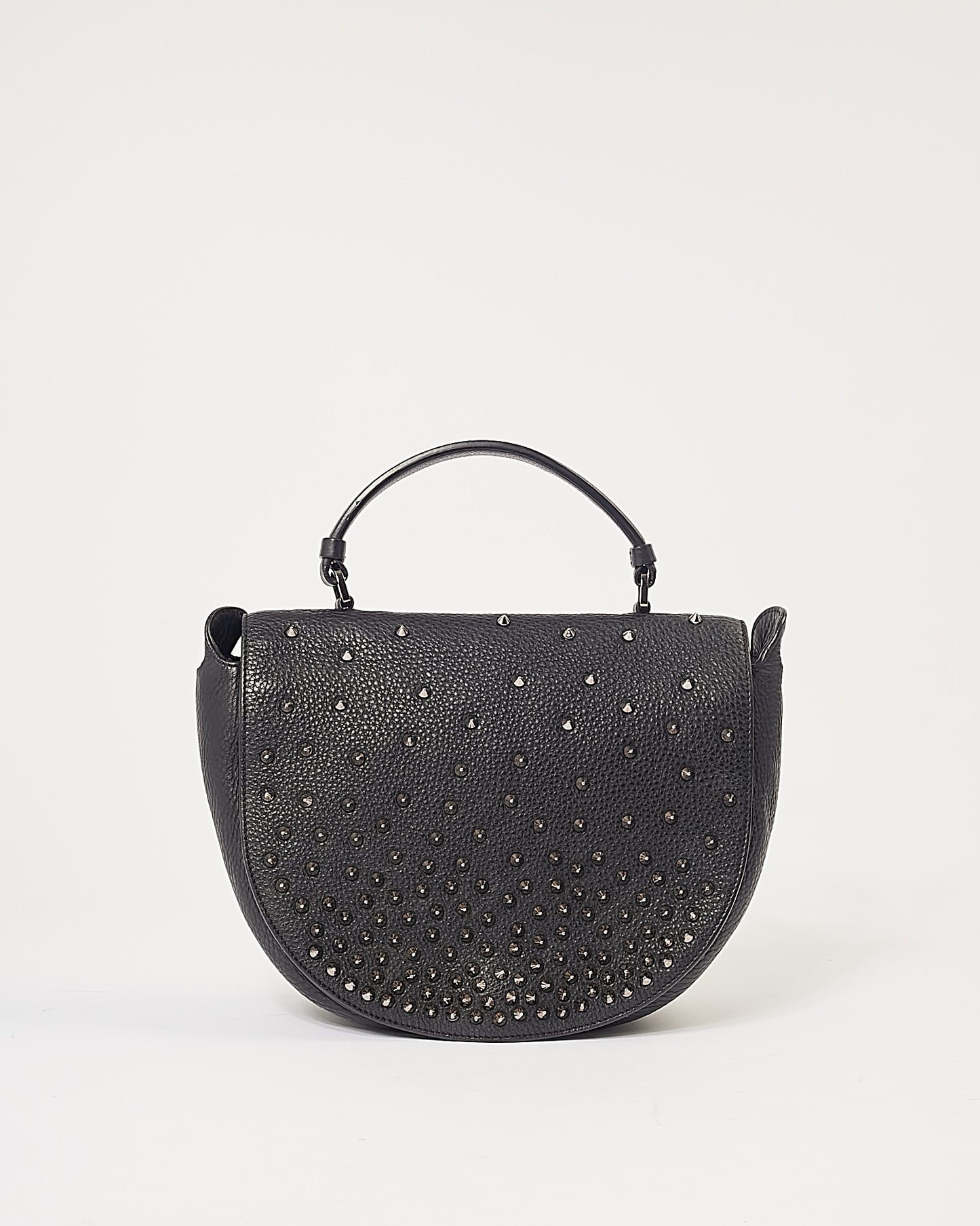 Christian Louboutin Black Spike Studded Top Handle Bag