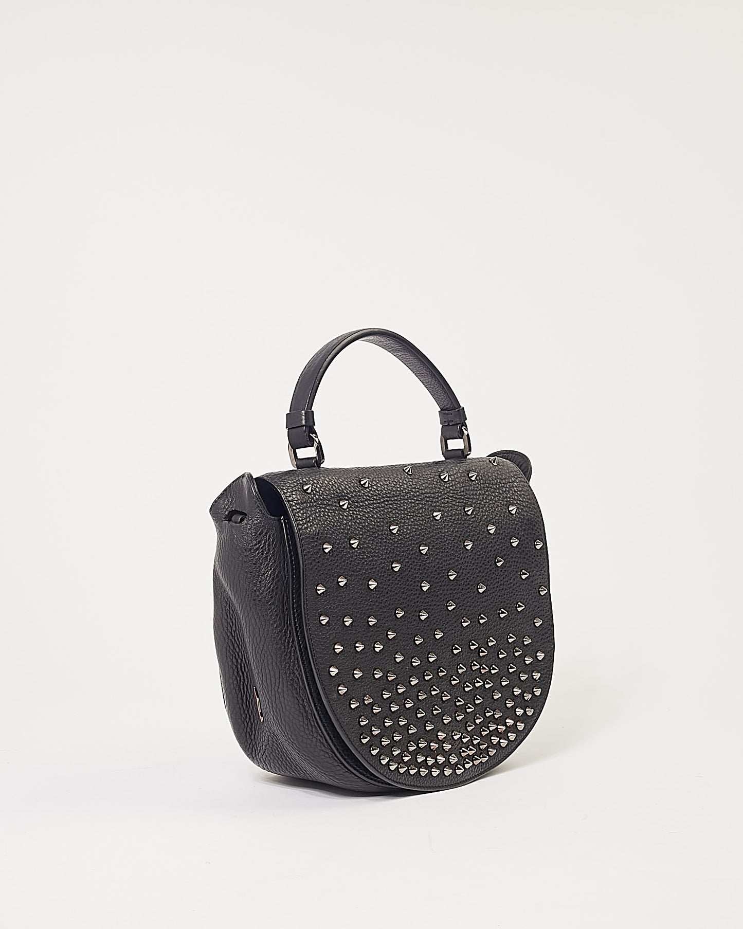 Christian Louboutin Black Spike Studded Top Handle Bag