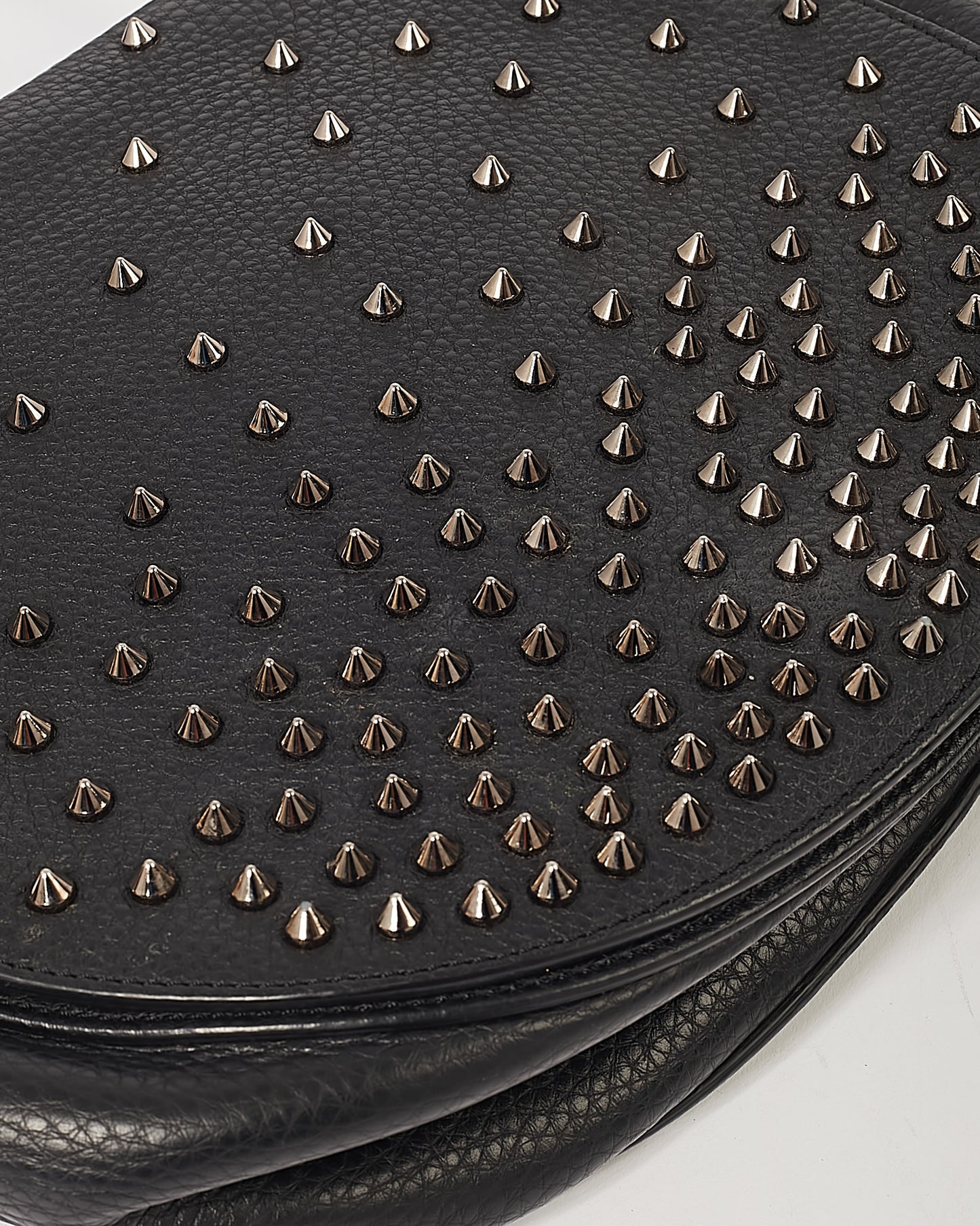 Christian Louboutin Black Spike Studded Top Handle Bag