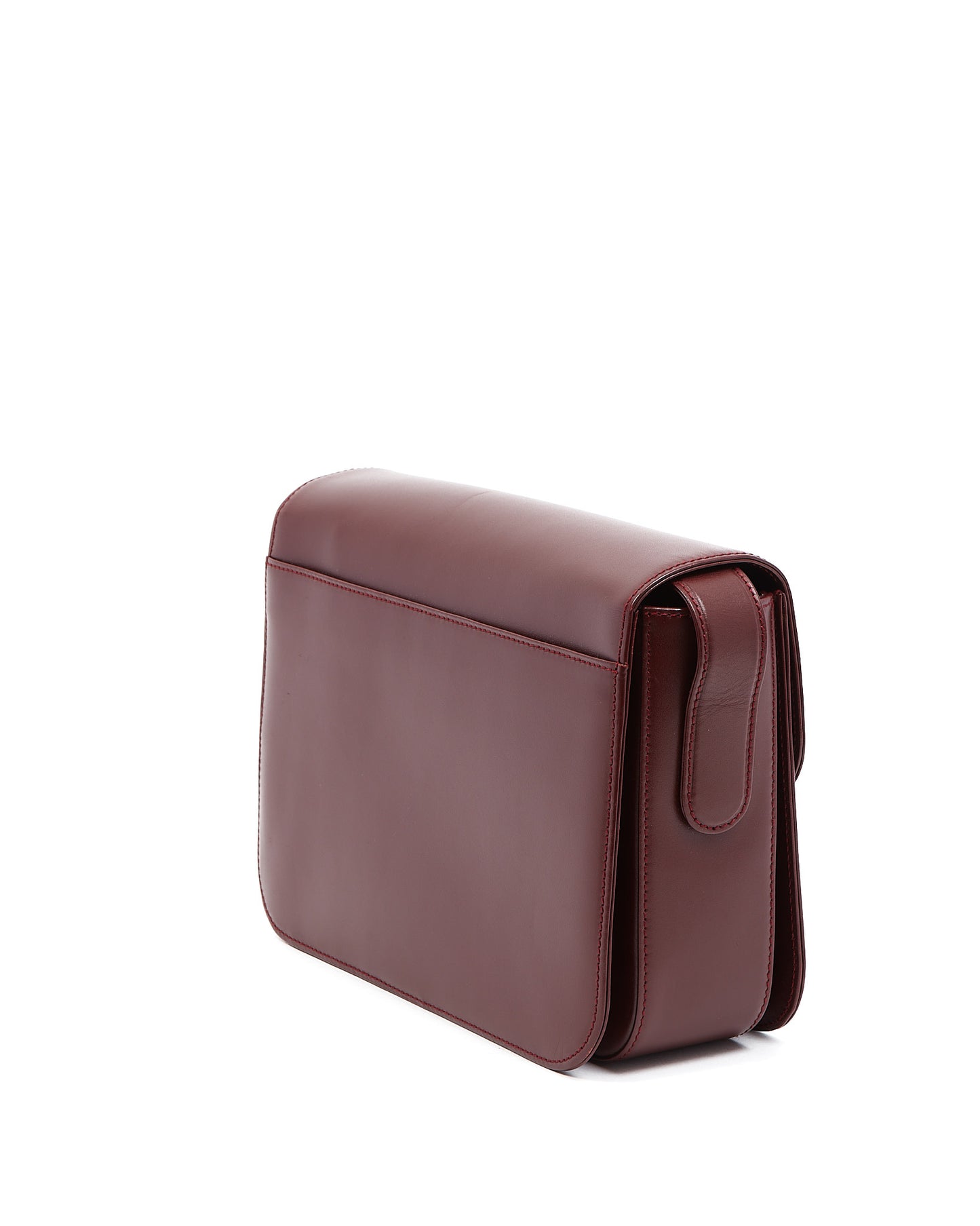 Cartier Burgundy Leather Square Crossbody Bag