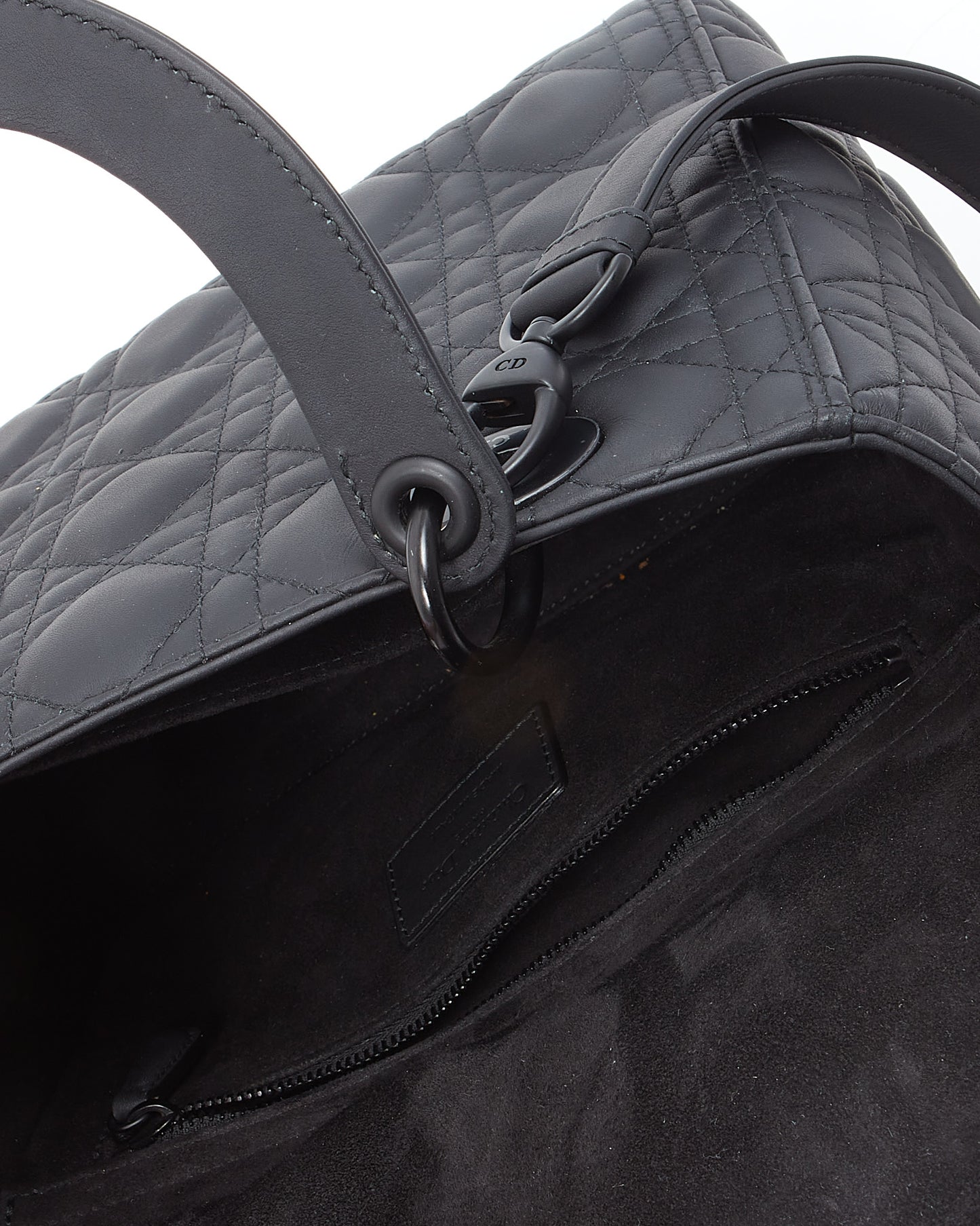 Dior Black Ultra Matte Medium Lady Dior Bag