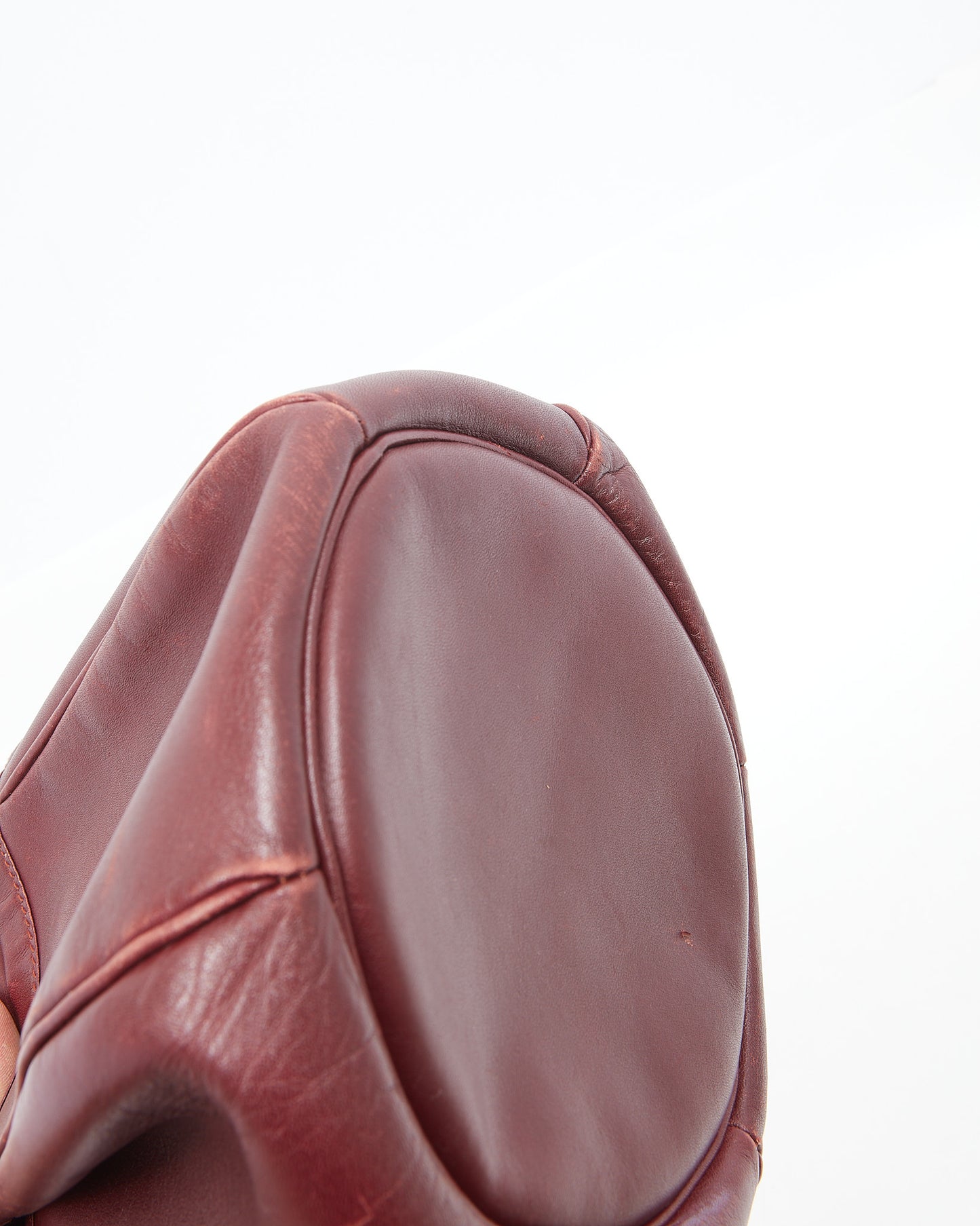 Cartier Vintage Burgundy Leather Bucket Bag