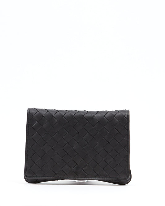 Bottega Veneta Black Intrecciato Leather Crossbody Bag