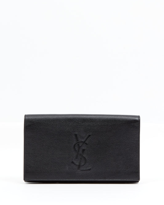 Saint Laurent Black Leather YSL Belle de Jour Clutch