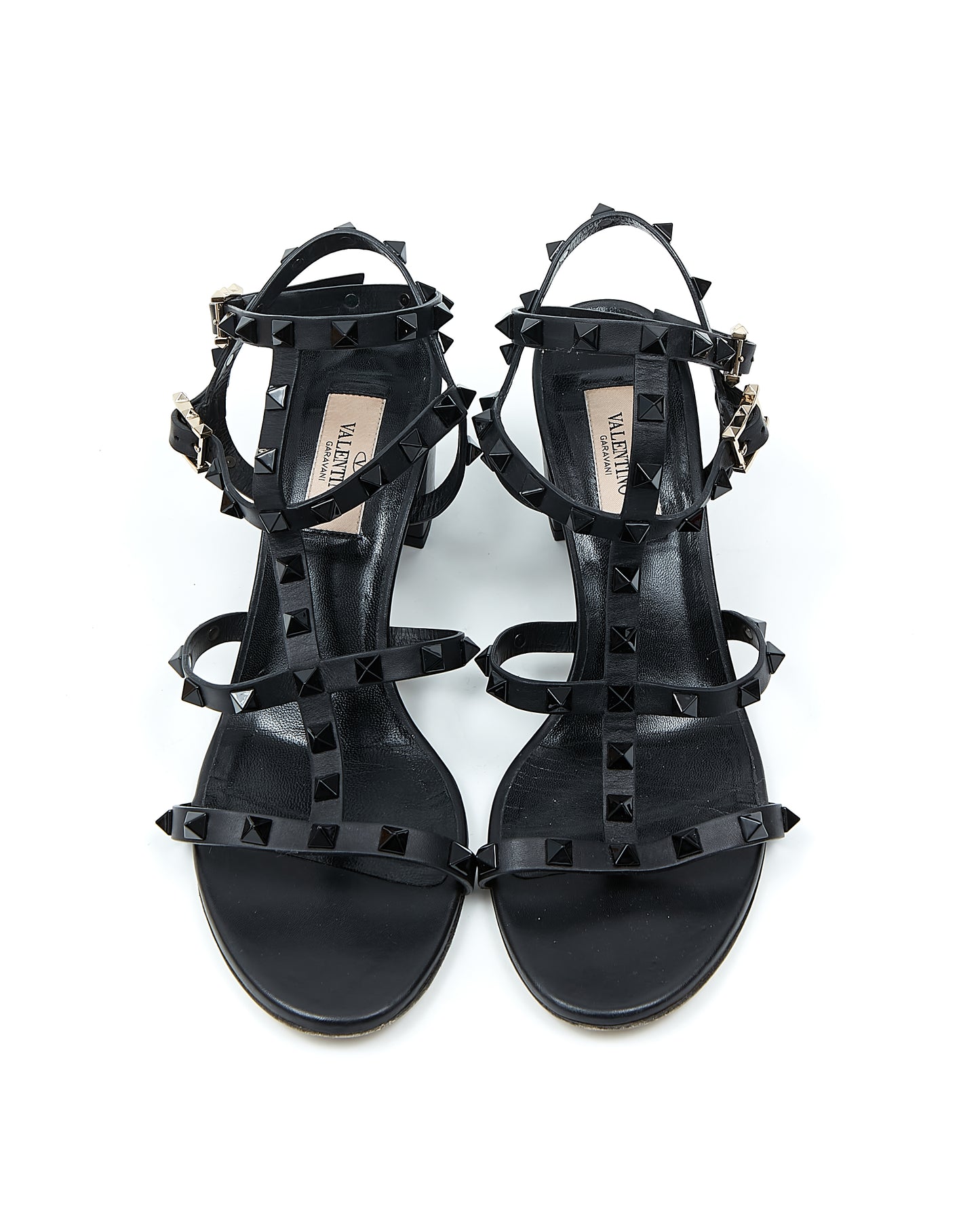 Sandales à talons bas Valentino Black Rockstud All Black - 38,5