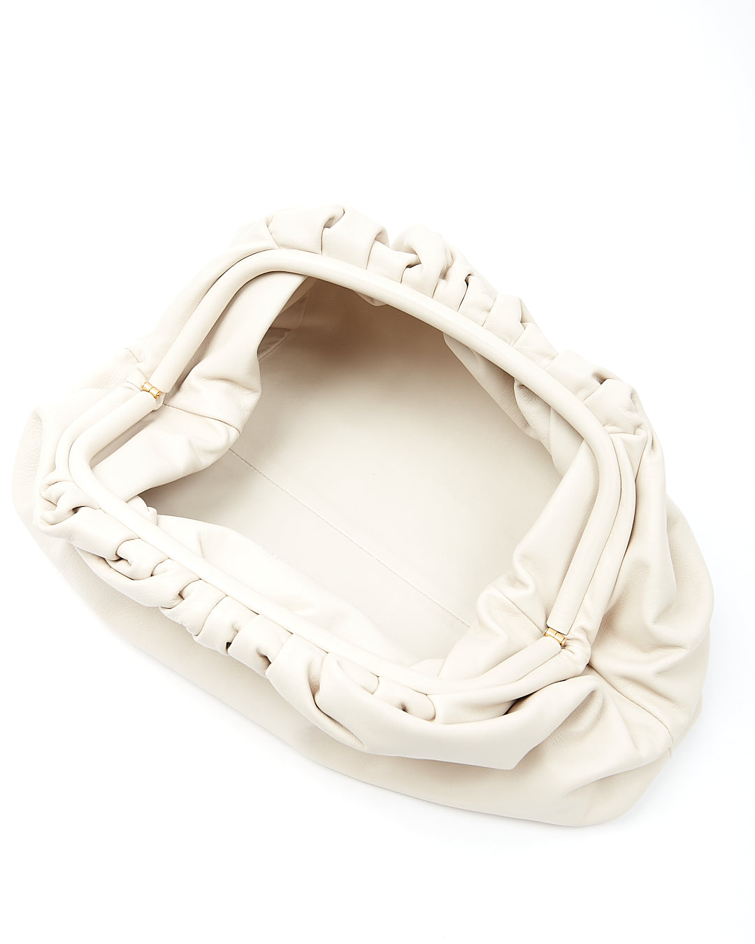 Bottega Veneta Off White Leather The Pouch Clutch