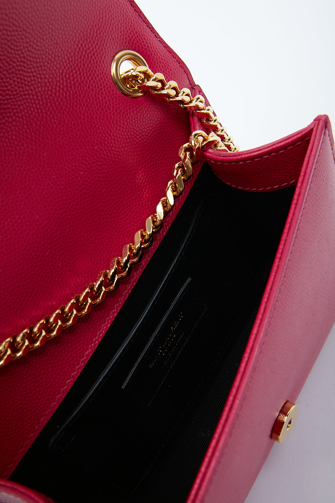 Saint Laurent Fuchsia Leather Small Monogram Kate Chain Bag