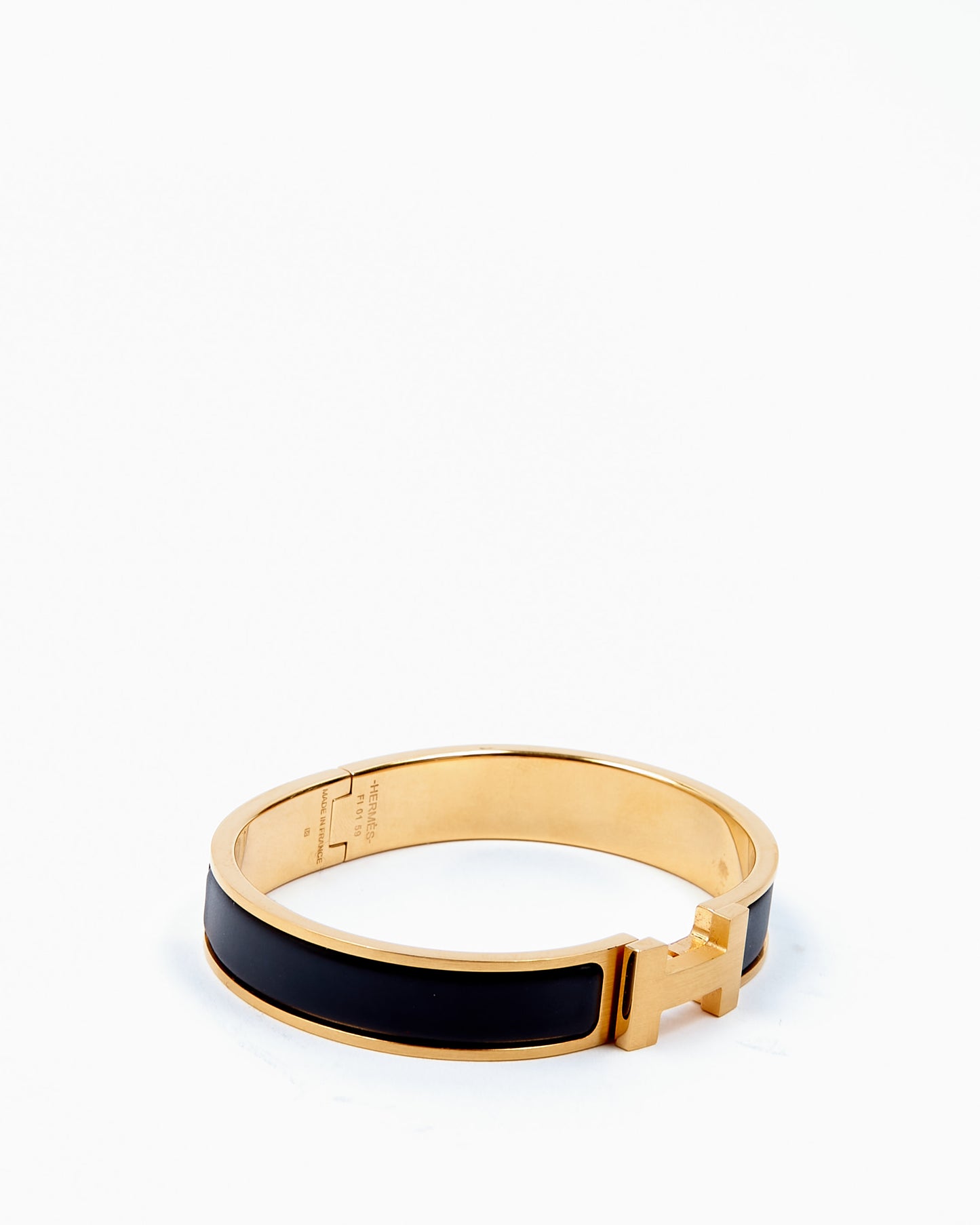 Hermes Brushed Gold Plated HH Clic Bracelet