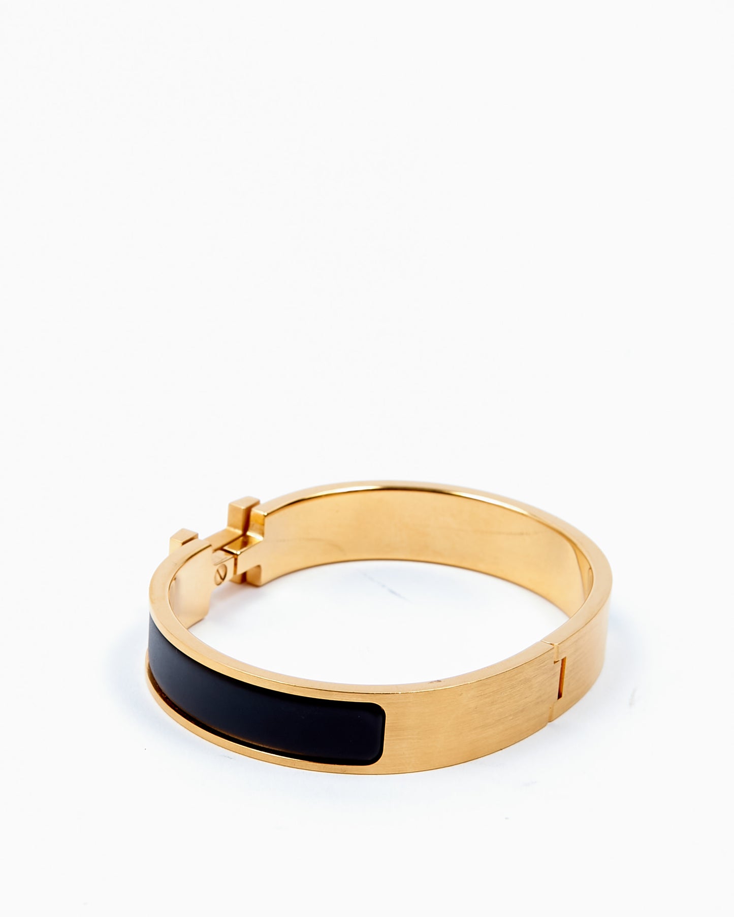 Hermes Brushed Gold Plated HH Clic Bracelet