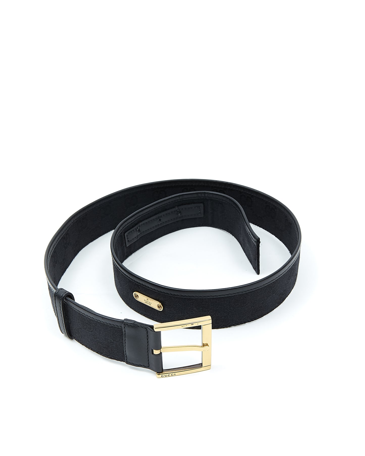 Gucci Black GG Canvas Belt - 85/34