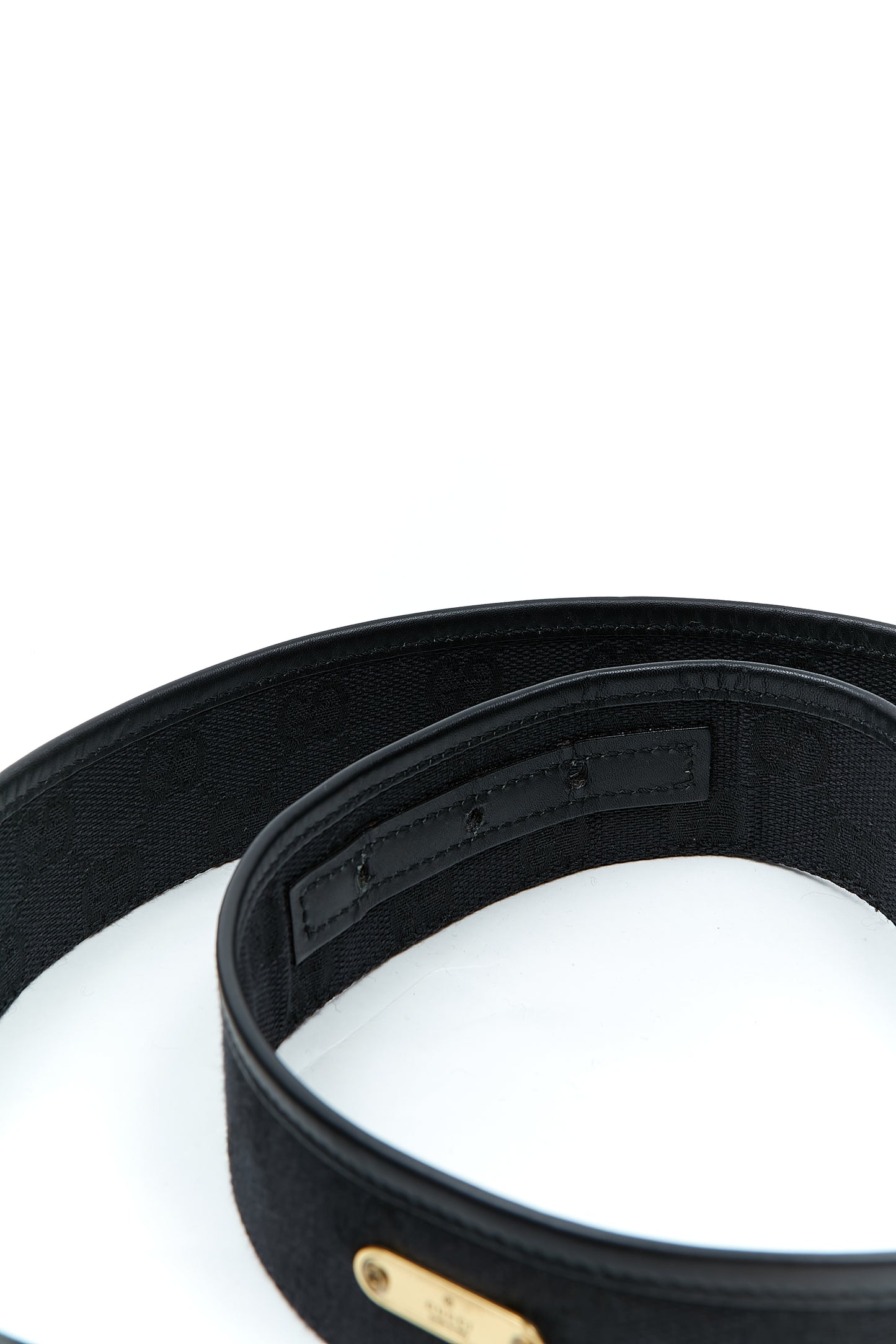 Gucci Black GG Canvas Belt - 85/34