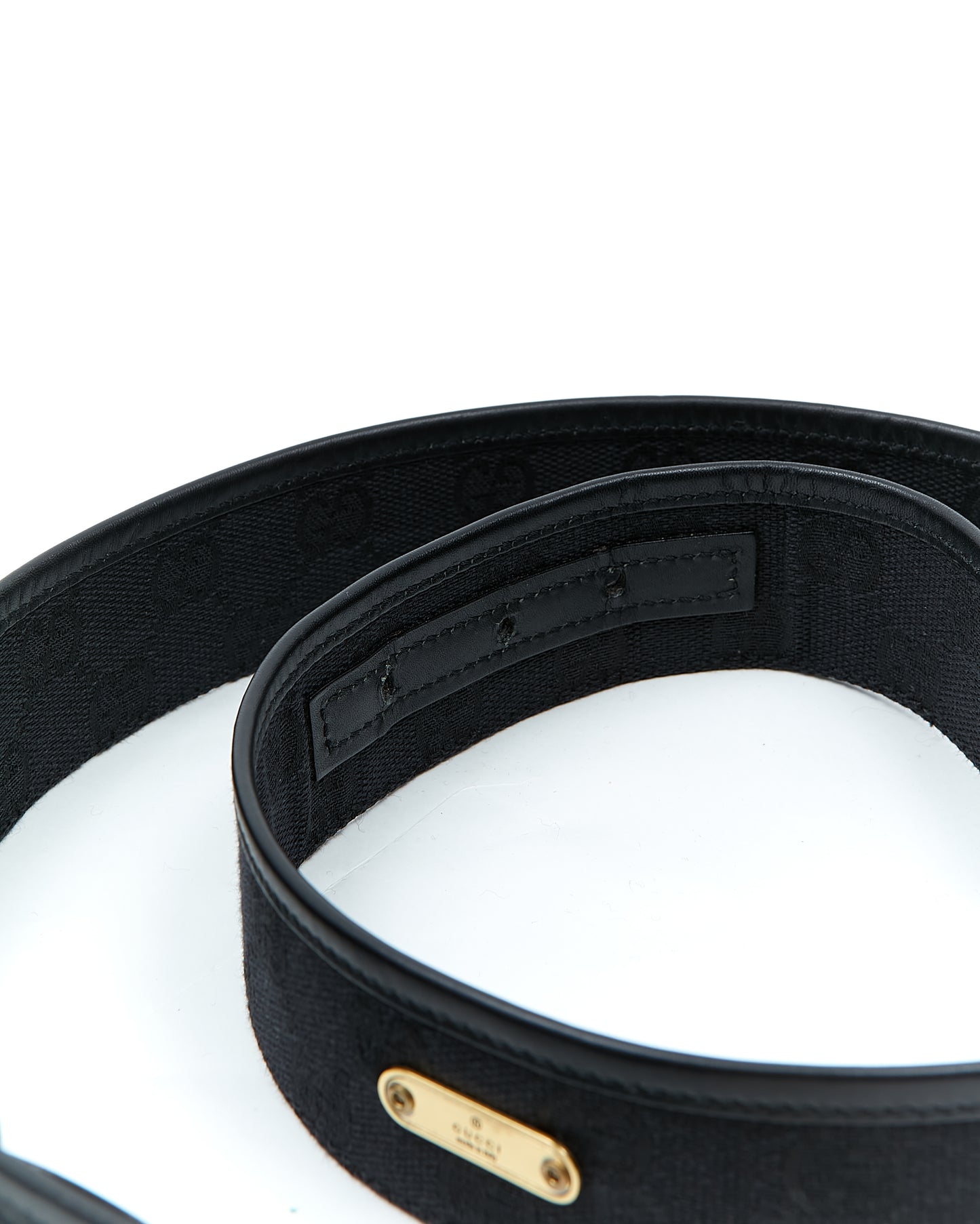 Gucci Black GG Canvas Belt - 85/34