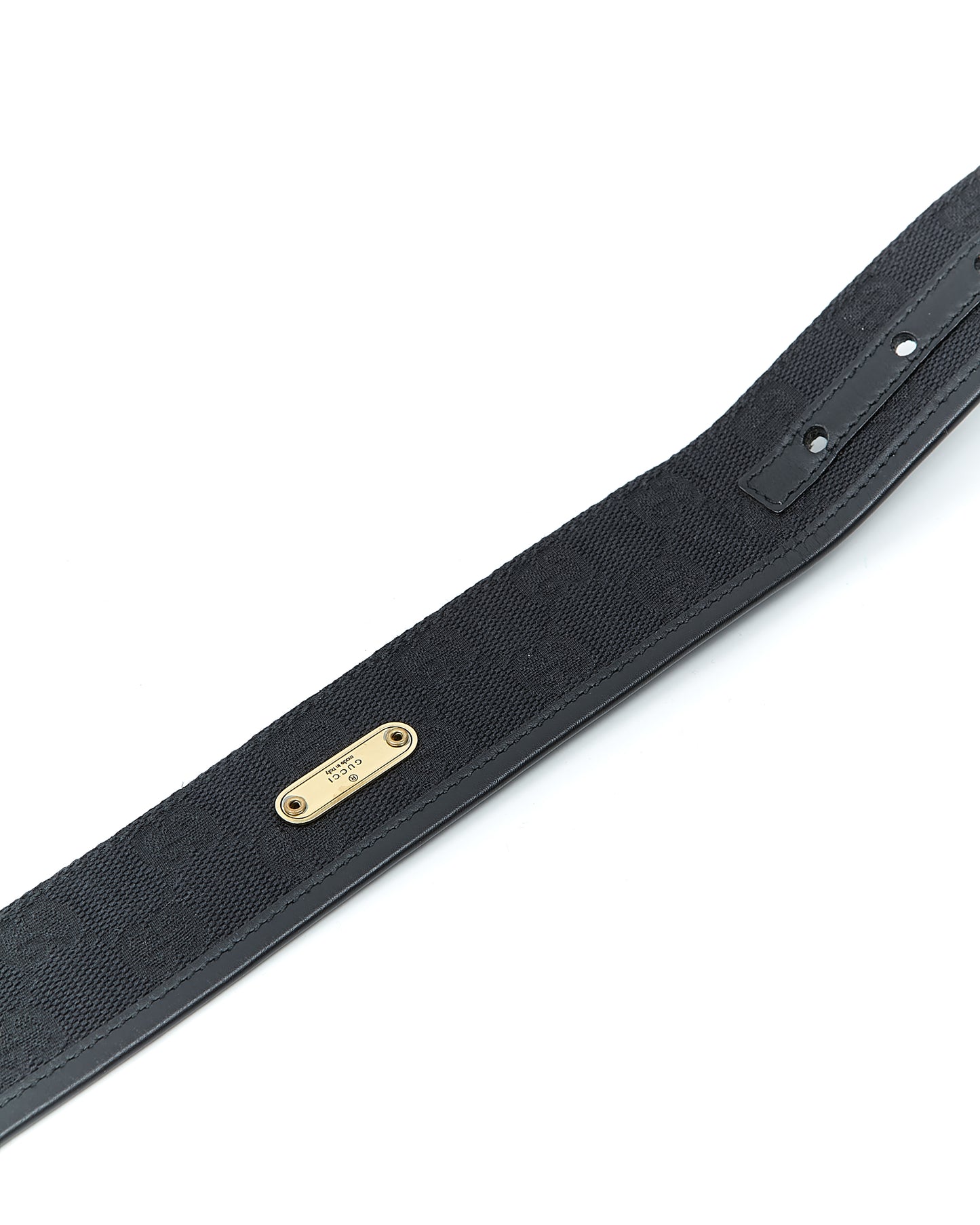 Gucci Black GG Canvas Belt - 85/34