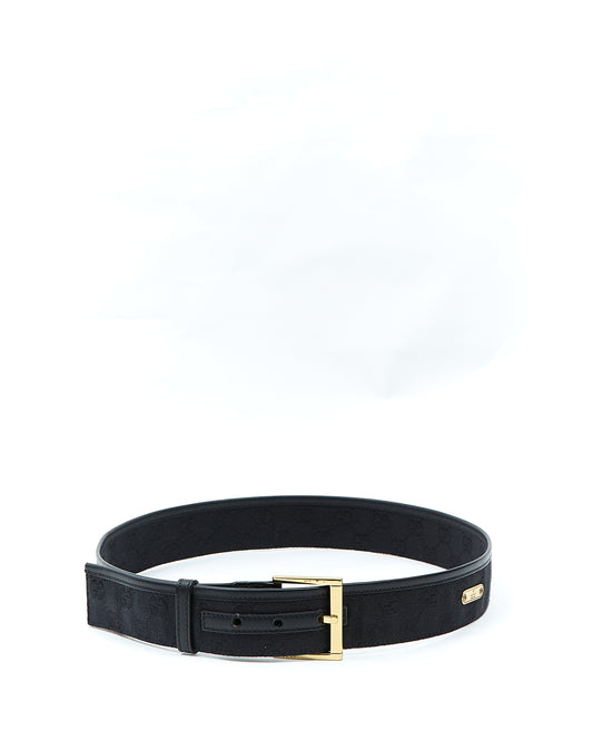 Gucci Black GG Canvas Belt - 85/34