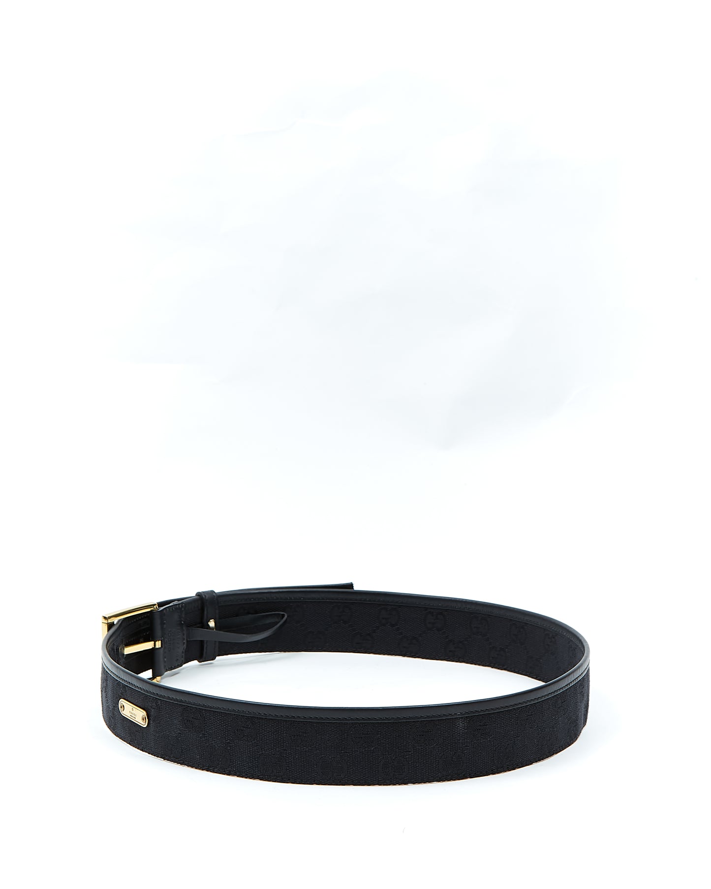 Gucci Black GG Canvas Belt - 85/34