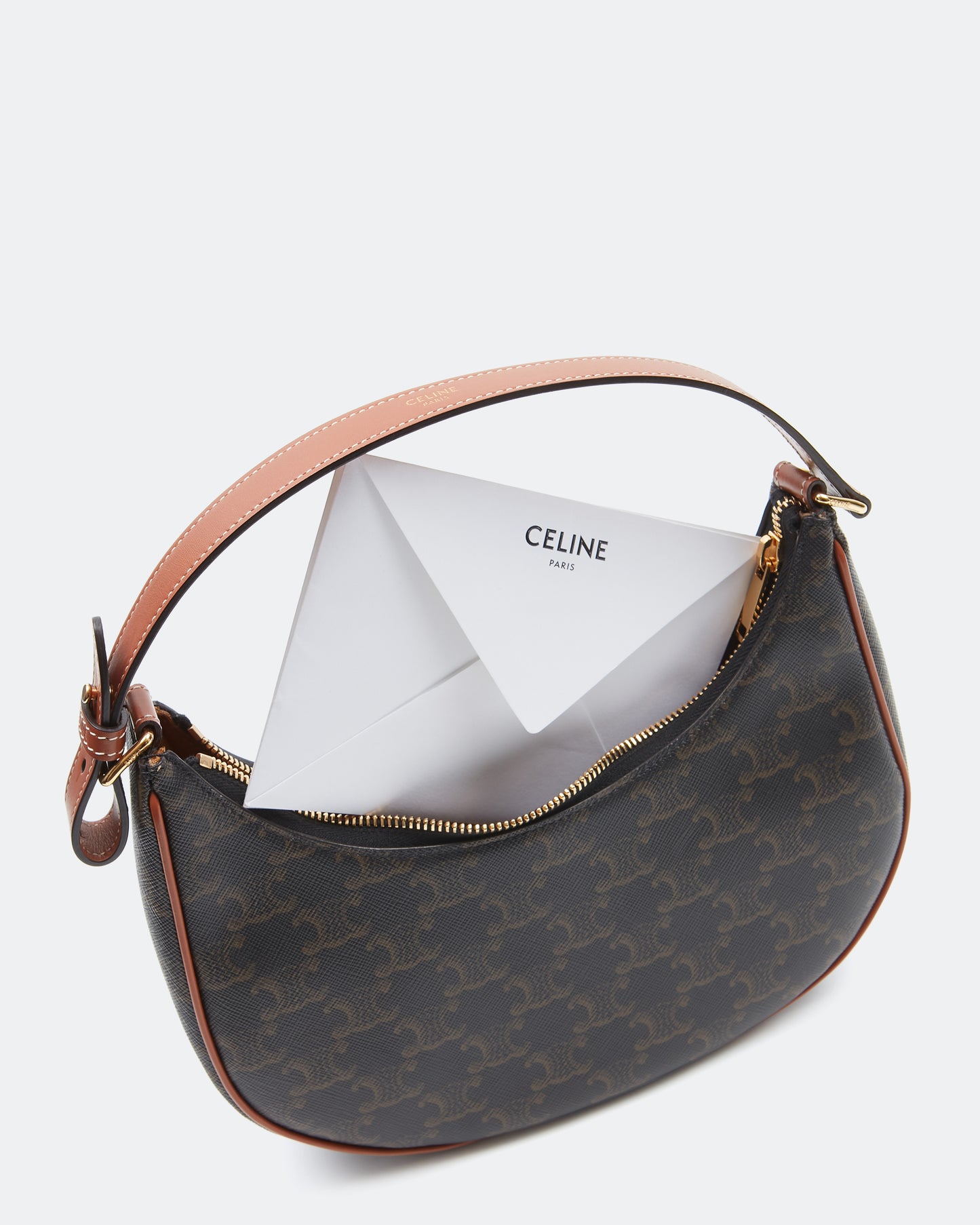 Celine Brown Ava Triomphe Shoulder Bag