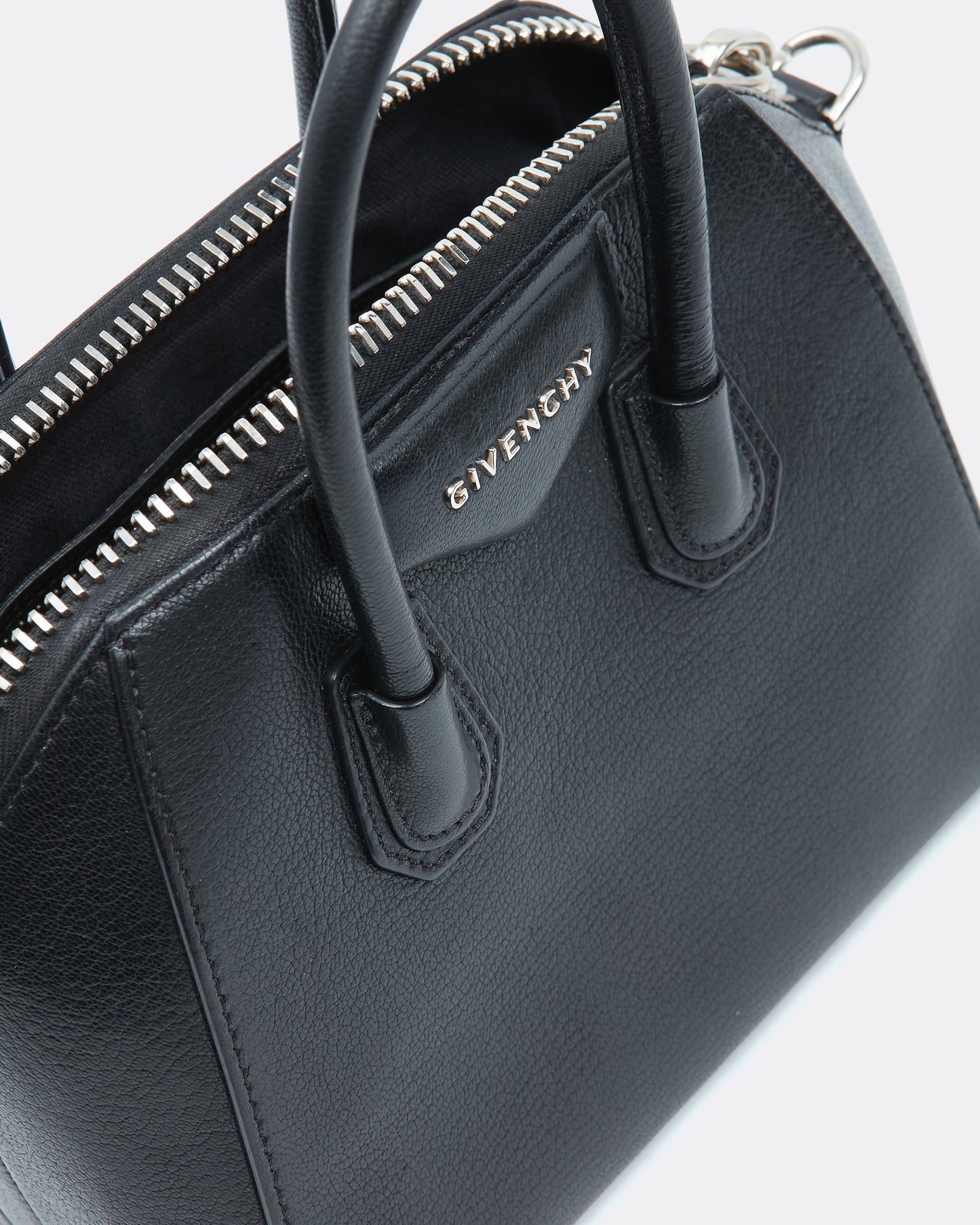 Givenchy Black Goatskin Leather Mini Antigona Bag