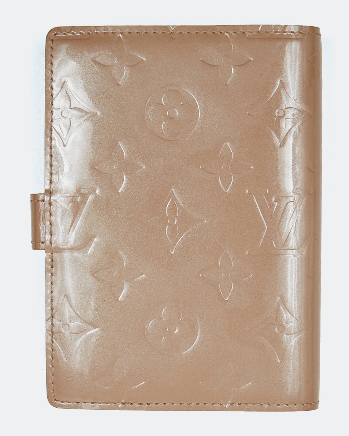 Louis Vuitton Beige Vernis Monogram Patent Leather Small Agenda Cover