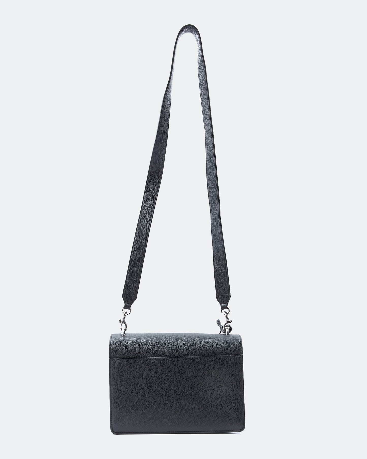 Saint Laurent Black Grained Medium Sunset Leather Strap Bag