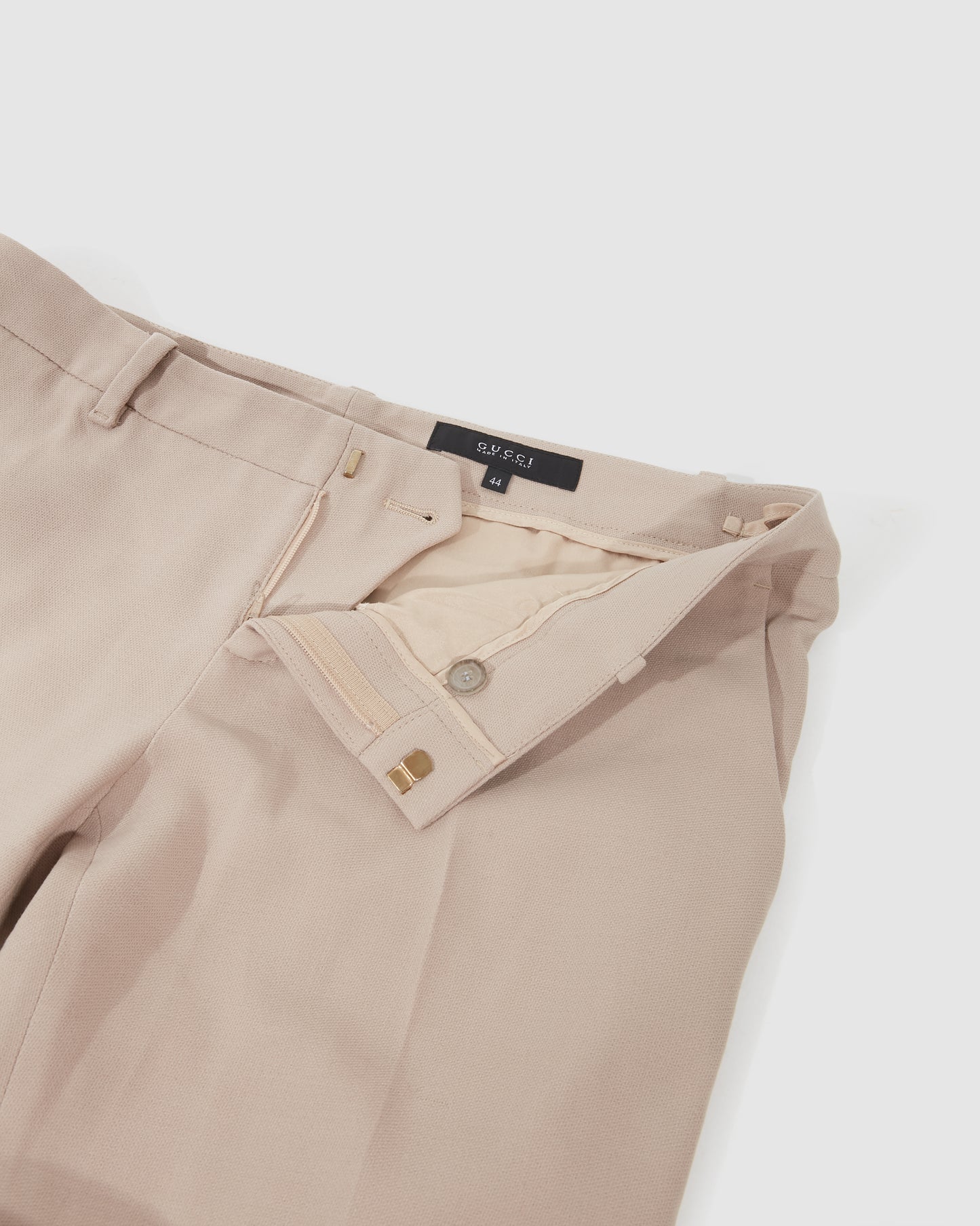 Gucci Beige Crêpe Bamboo Détail Trouser - 44