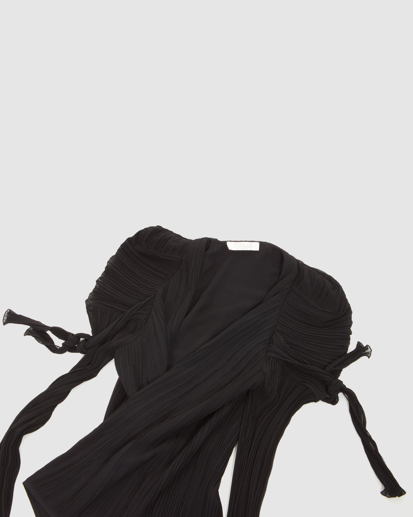 Chloé Black Sheer Ribbed Top - 36