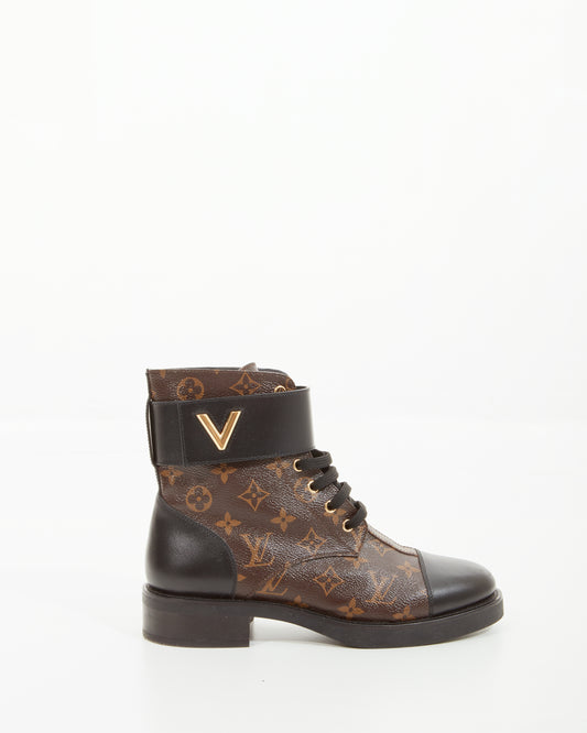 Louis Vuitton Monogram Wonderland Ranger Combat Boots - 40.5