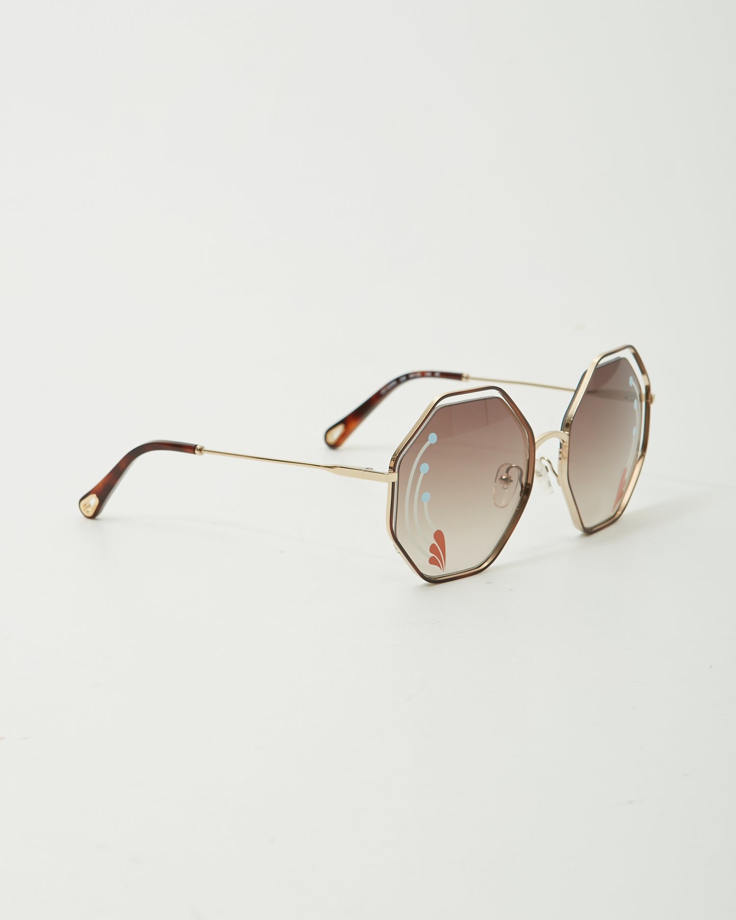 Chloé Gold/Havana CE132SRI Printed Oversized Sunglasses