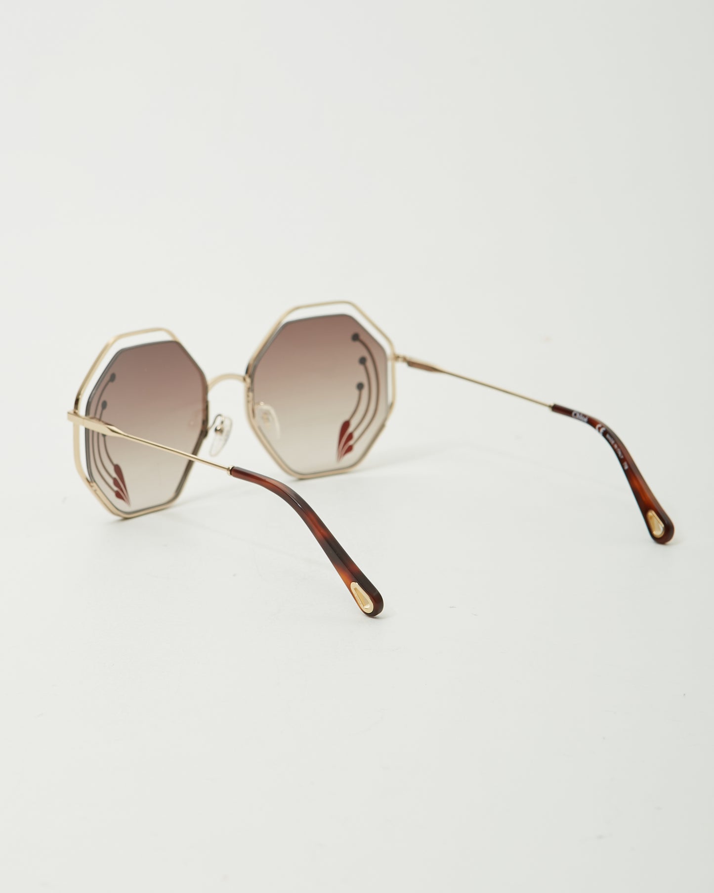 Chloé Gold/Havana CE132SRI Printed Oversized Sunglasses