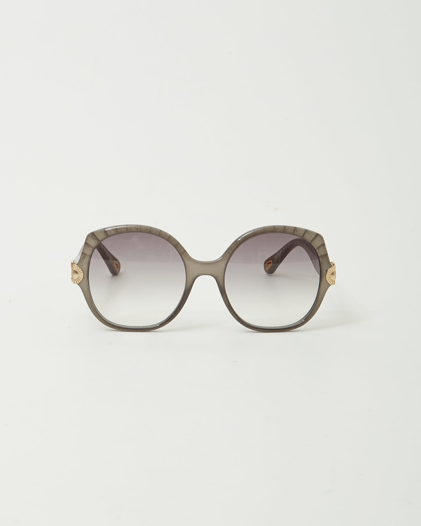 Chloé Lunettes de soleil rondes oversize grises CE749S 