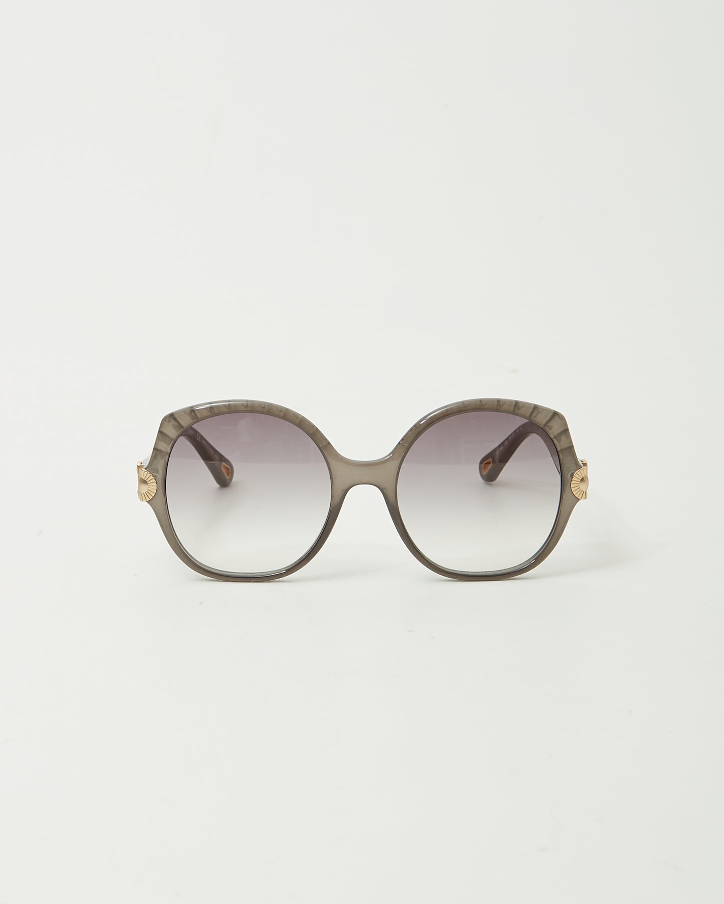 Chloé Lunettes de soleil rondes oversize grises CE749S 