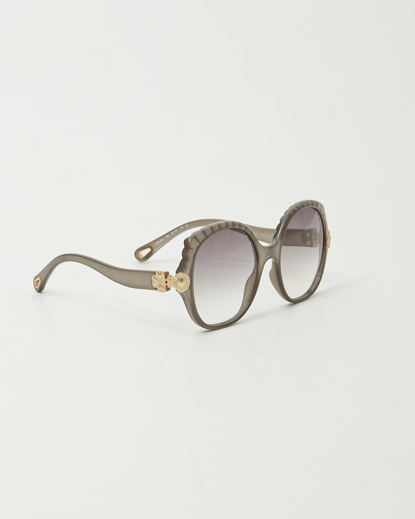 Chloé Lunettes de soleil rondes oversize grises CE749S 