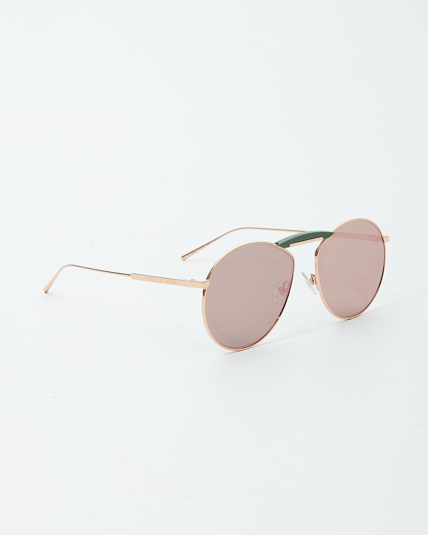 Fendi x GENTLE MONSTER Gold-tone/Pink Gentle Fendi No. 2 Round Aviator Sunglasses