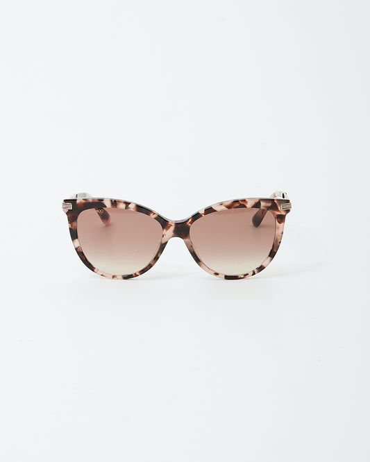 Jimmy Choo Pink-tone Havana Sparkle Axelle Cat Eye Sunglasses